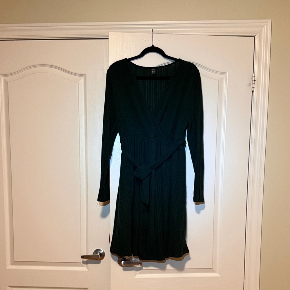 SHEIN Dark Green Long Sleeve Dress